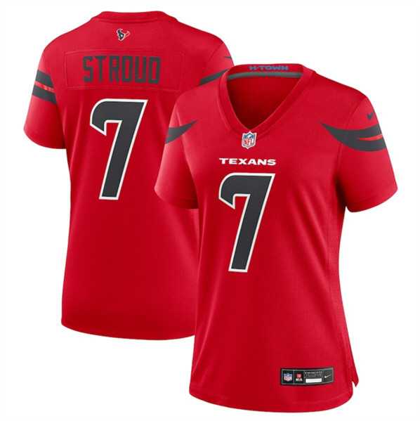 Womens Houston Texans #7 C.J. Stroud Red 2024 Alternate Stitched Jersey Dzhi